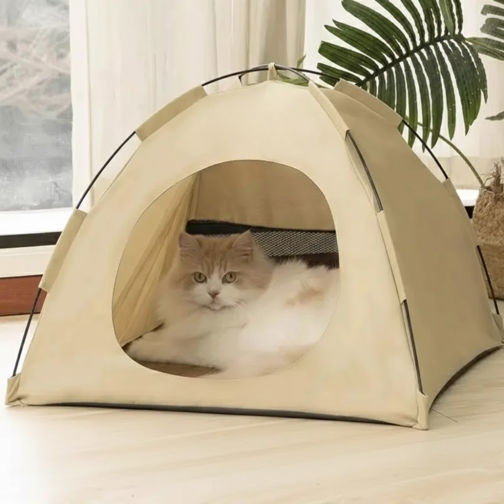 Foldable Pet Tent with Mat - Ideal for Outdoor Travel and CampingFoldable Indoor Tent House With Cushion For Pets - Image 3