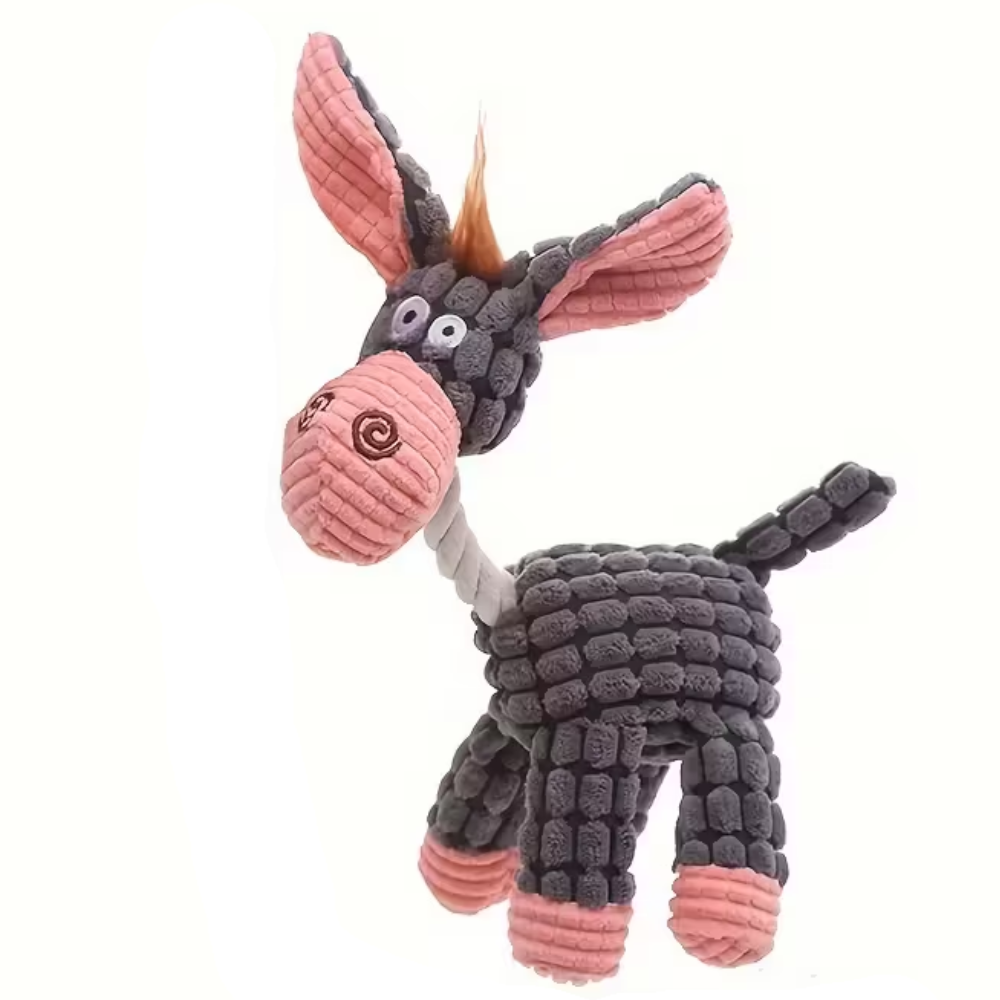 Plush Donkey Shaped Pet Dog ToyBite Resistant Plush Donkey Toy For Dogs With Sound And Chew Support - Image 2