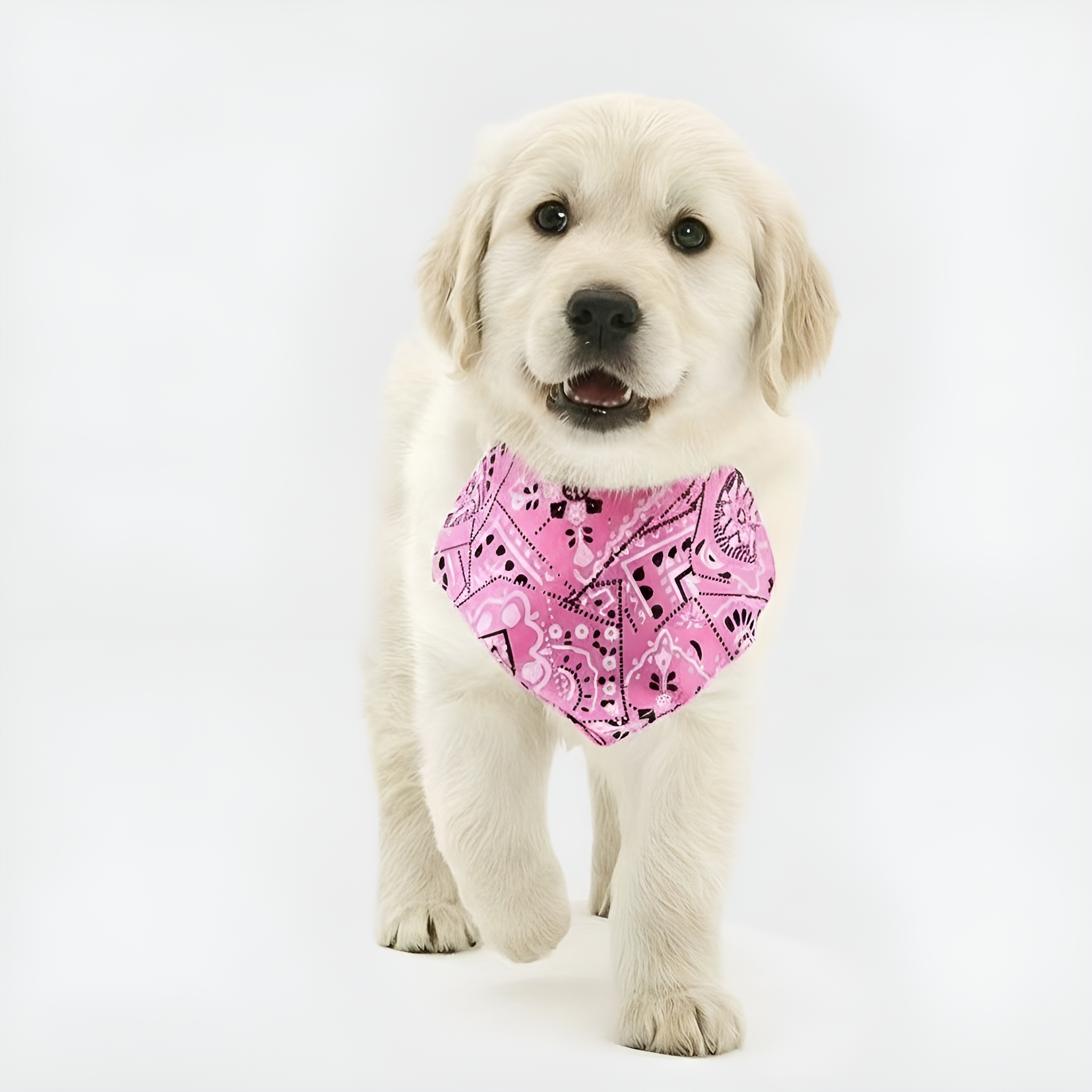 Adjustable Printed Triangle Pet Bandana Bib With Leash Hook For Dogs And Cats