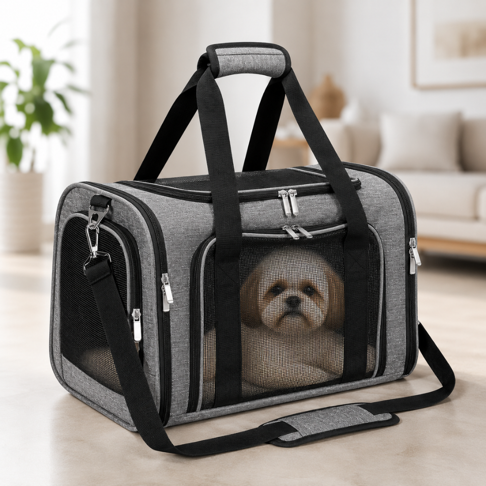Mesh Travel Soft Sided Cat Dog Pet Carrier Collapsible Pets For Dogs