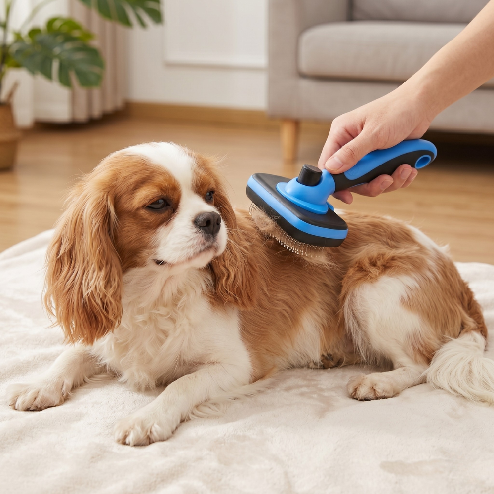 Self Cleaning Slicker Brush For Pet Shedding And Fur Removal