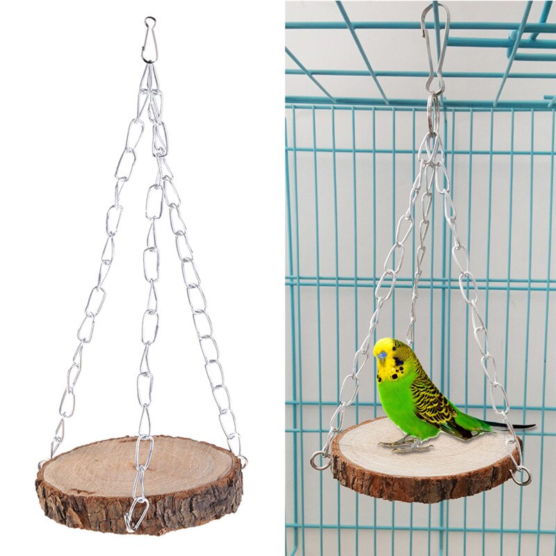 Nylon Bird Swing Toy for Parrots Cockatiels and Budgies Cage Accessories for Mental Stimulation — side view