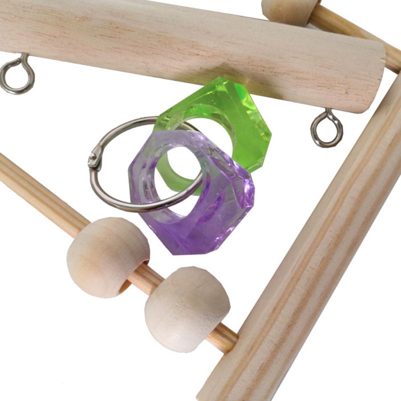 Wood Bird Swing Toy for Parrots Cockatiels and Budgies Cage Accessories for Mental Stimulation — side view