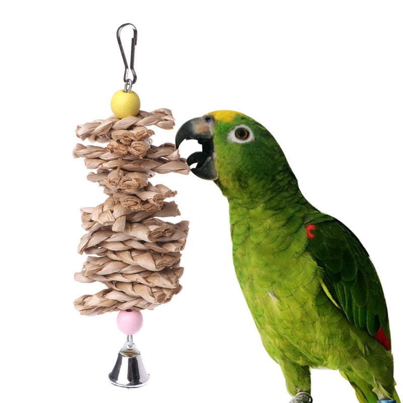 Wood Bird Swing Toy for Parrots Cockatiels and Budgies Cage Accessories for Mental Stimulation — side view