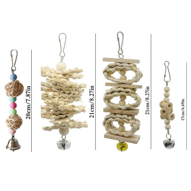 Wood Bird Swing Toy for Parrots Cockatiels and Budgies Cage Accessories for Mental Stimulation — packaging