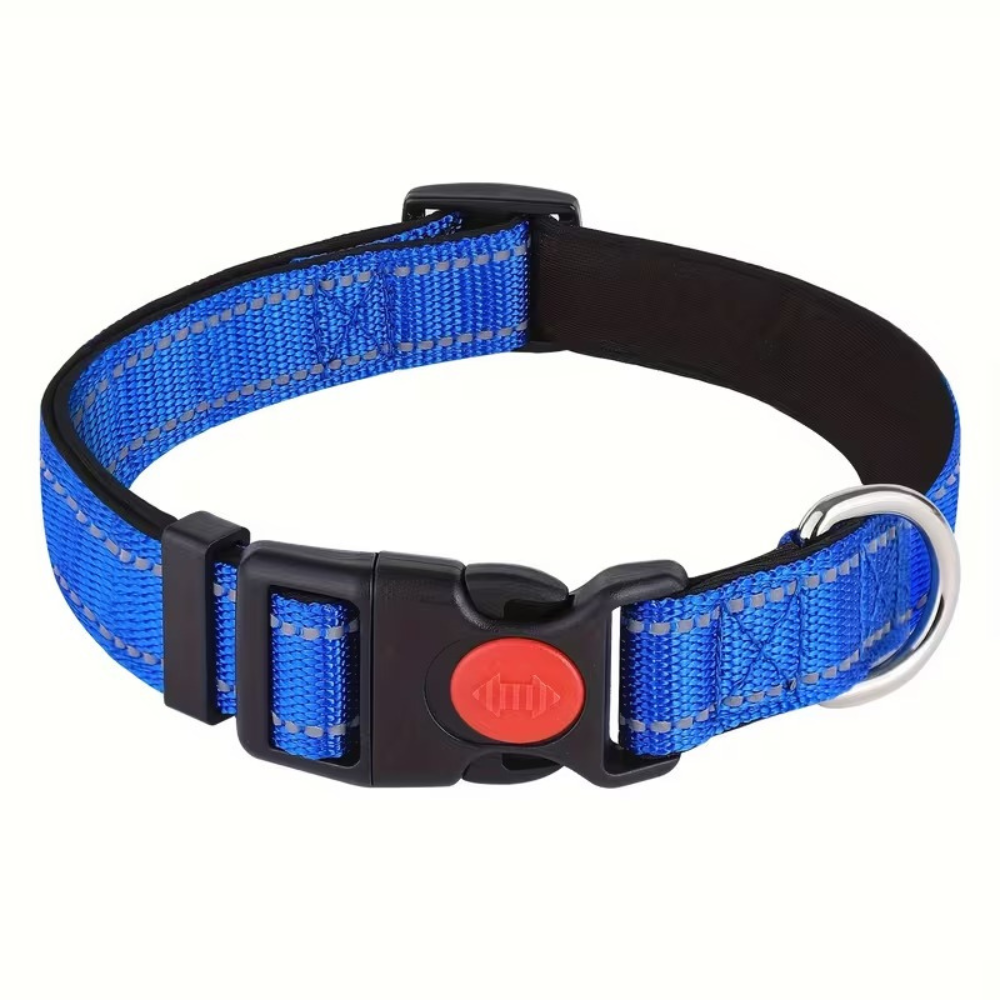 Adjustable Soft Neoprene Padded Breathable Nylon CollarReflective Adjustable Dog Collar With Buckle - Image 5