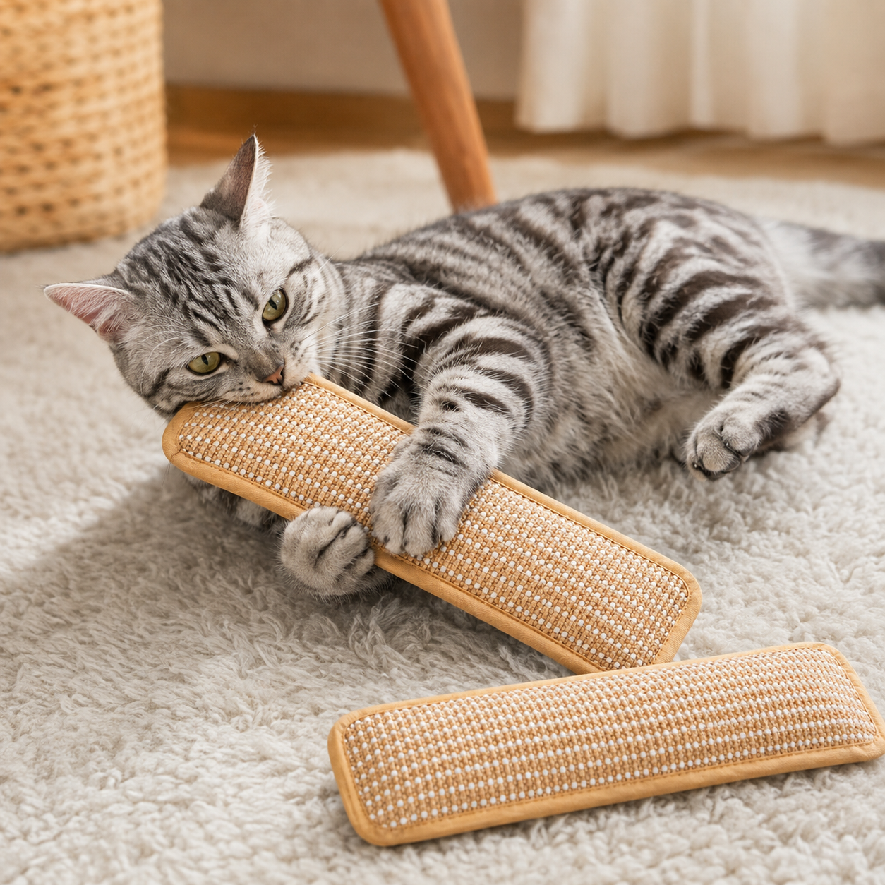 Pack Of 2 Soft Indoor Kitten Scratching and Kicker Toys