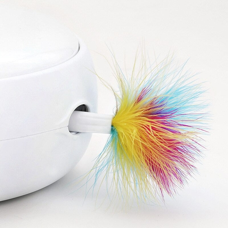 Interactive Cat Feather Wand Teaser with Non-toxic for Indoor Cats Mental Stimulation Exercise and Enrichment — in use