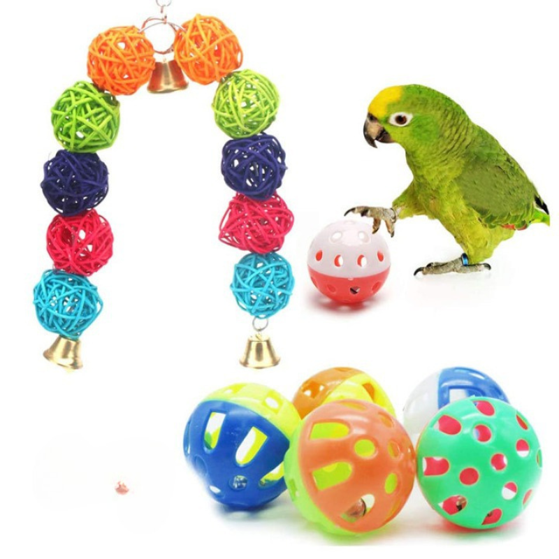 Wood Bird Swing Toy for Parrots Cockatiels and Budgies Cage Accessories for Mental Stimulation — in use