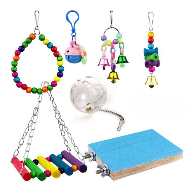 7 Pieces Pack Of Pet Bird Toy