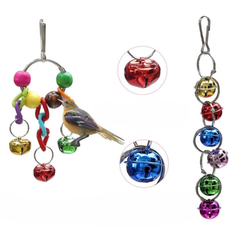 Wood Bird Swing Toy for Parrots Cockatiels and Budgies Cage Accessories for Mental Stimulation — view 7