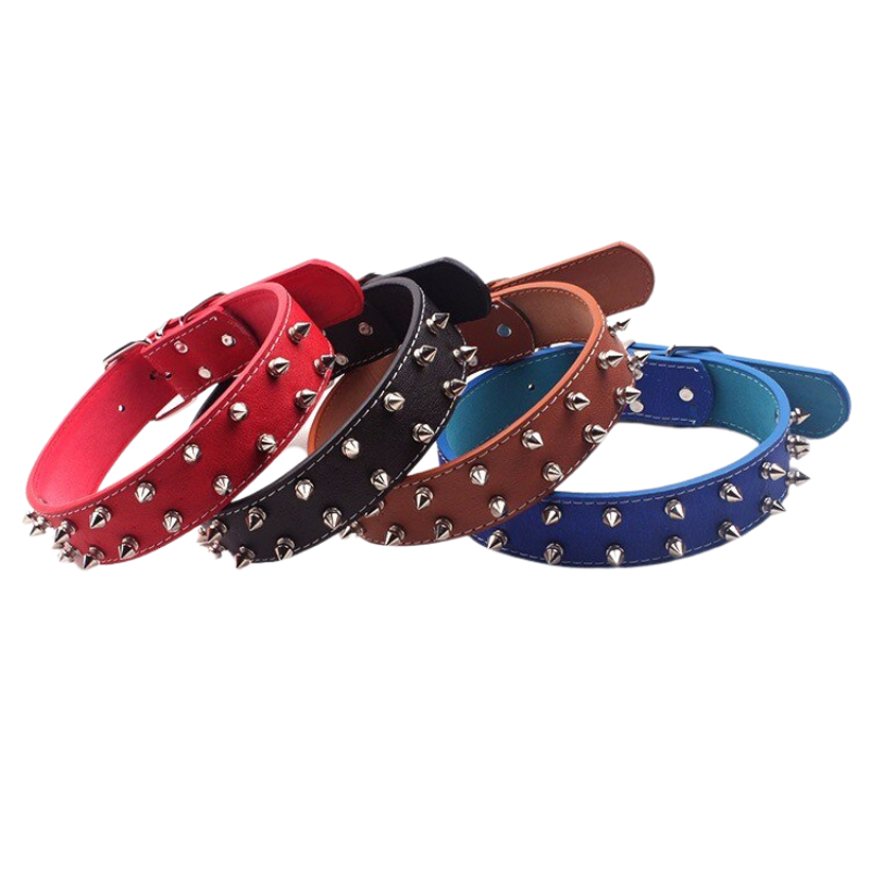 Sharp Spiked Studded Leather Dog CollarsSharp Spiked Studded Leather Dog Collars - Image 3