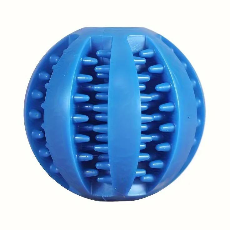 Interactive Dog Chew Ball With Treat Holder And Teeth Cleaning Design
