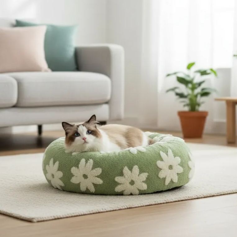 Warm Donut Bed - Cozy Fluffy Calming Bed 