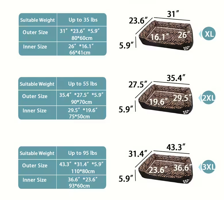 plush dog bed for small to large dogs rectangular polyester pet bed with paw print   comfortable indoor outdoor use multiple sizes   dog bed for small dogs indoor pet furniture   design durable pet bed 2