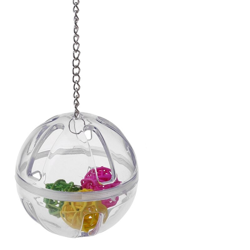 Acrylic Bird Swing Toy for Parrots Cockatiels and Budgies Cage Accessories for Mental Stimulation — detail close-up