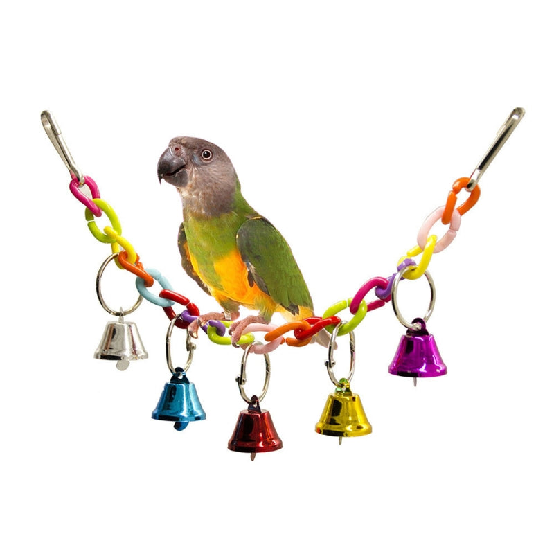 Wood Bird Swing Toy for Parrots Cockatiels and Budgies Cage Accessories for Mental Stimulation — in use