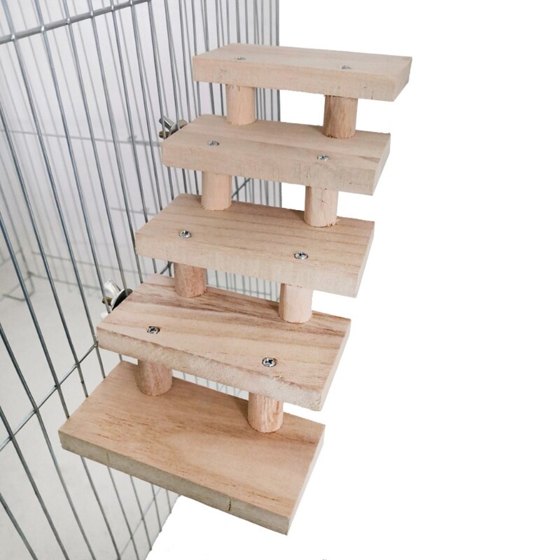 Wood Bird Swing Toy for Parrots Cockatiels and Budgies Cage Accessories for Mental Stimulation — in use