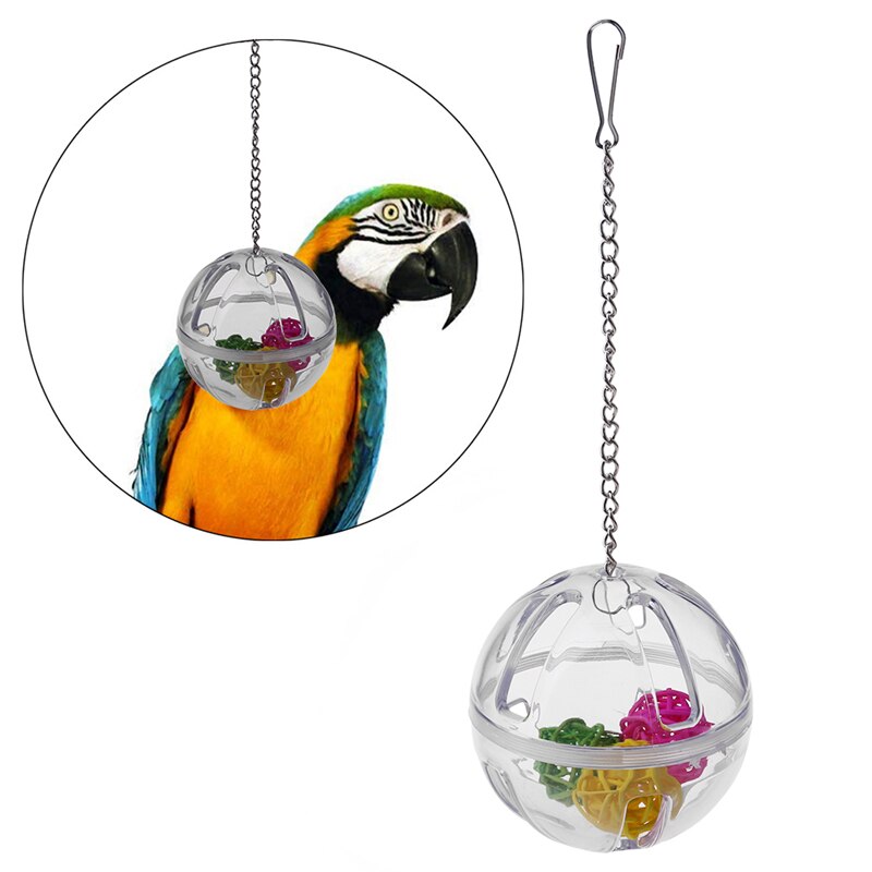 Acrylic Bird Swing Toy for Parrots Cockatiels and Budgies Cage Accessories for Mental Stimulation — size comparison