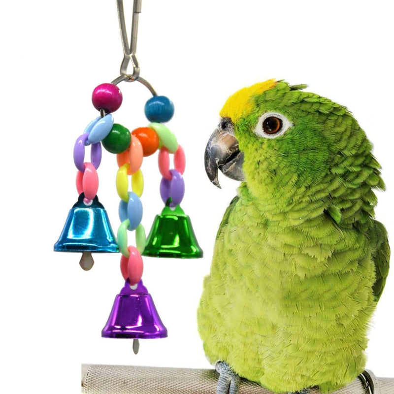 Wood Bird Swing Toy for Parrots Cockatiels and Budgies Cage Accessories for Mental Stimulation — side view