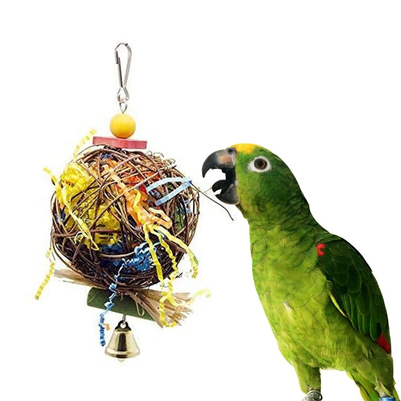 Colorful Bird Swing Toy for Parrots Cockatiels and Budgies with Durable — side view