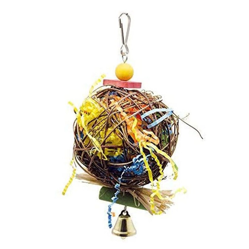 Colorful Bird Swing Toy for Parrots Cockatiels and Budgies with Durable — front view