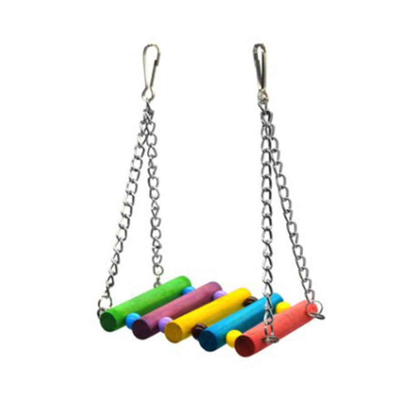 Wood Bird Swing Toy for Parrots Cockatiels and Budgies Cage Accessories for Mental Stimulation — size comparison