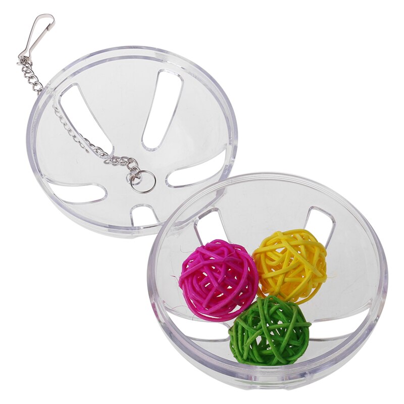 Acrylic Bird Swing Toy for Parrots Cockatiels and Budgies Cage Accessories for Mental Stimulation — front view