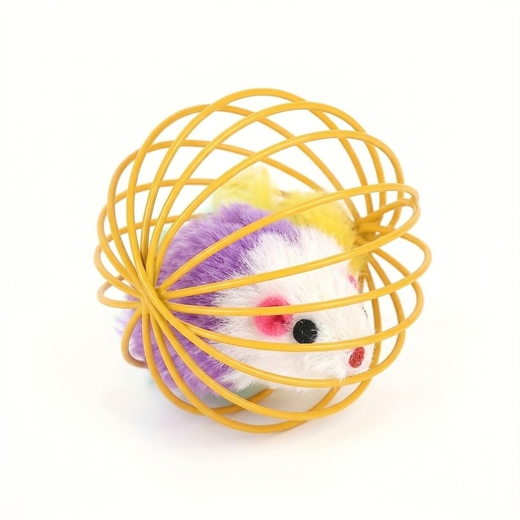 Interactive Cat Toy Ball With Feather Mouse InsideInteractive Cat Toy Ball With Feather Mouse Inside - Image 6