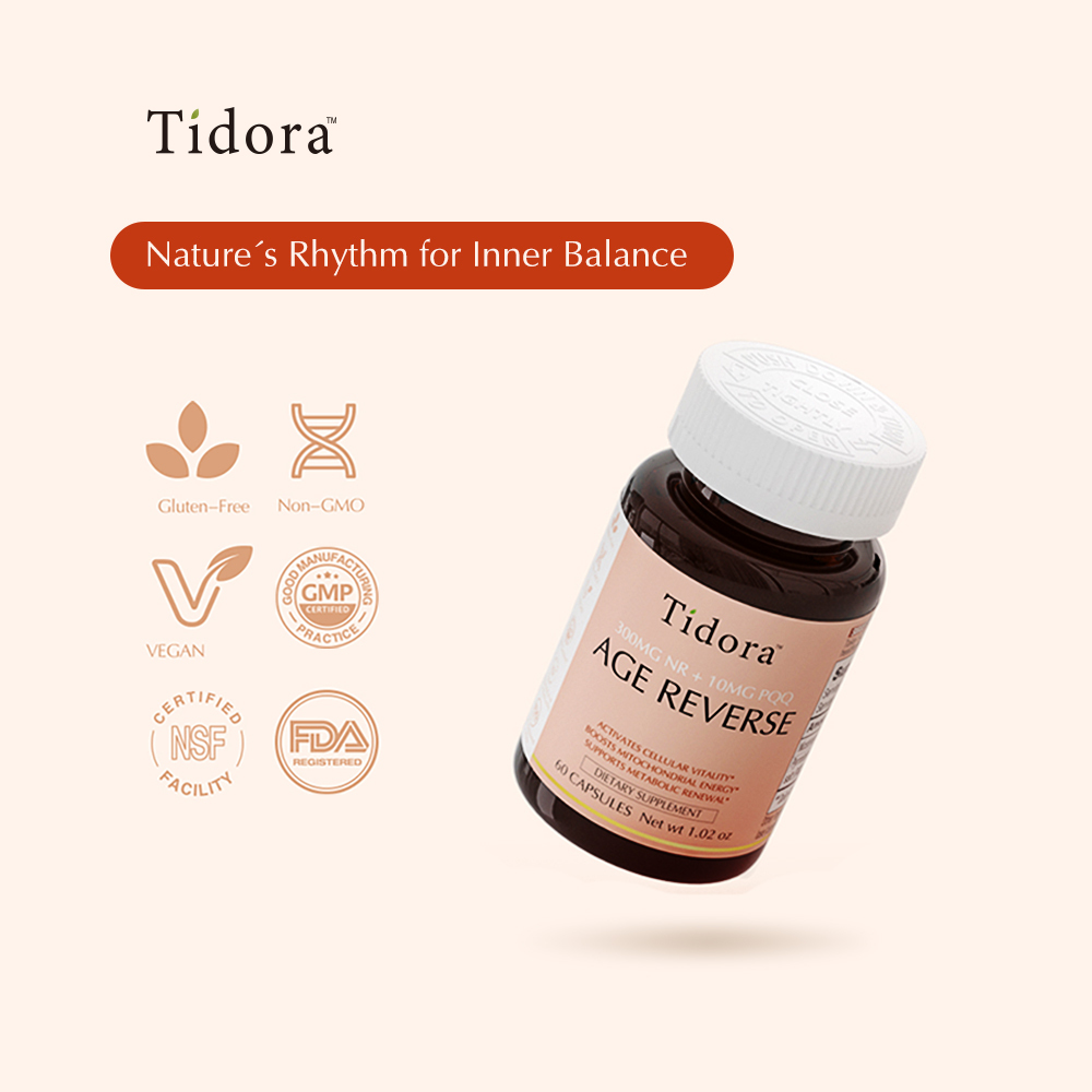 Tidora NAD+ Complex | 300mg NR + PQQ Clinically Effective | Cellular Repair for Aging, Energy & Metabolism