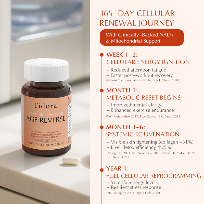 Tidora NAD+ Complex | 300mg NR + PQQ Clinically Effective | Cellular Repair for Aging, Energy & Metabolism