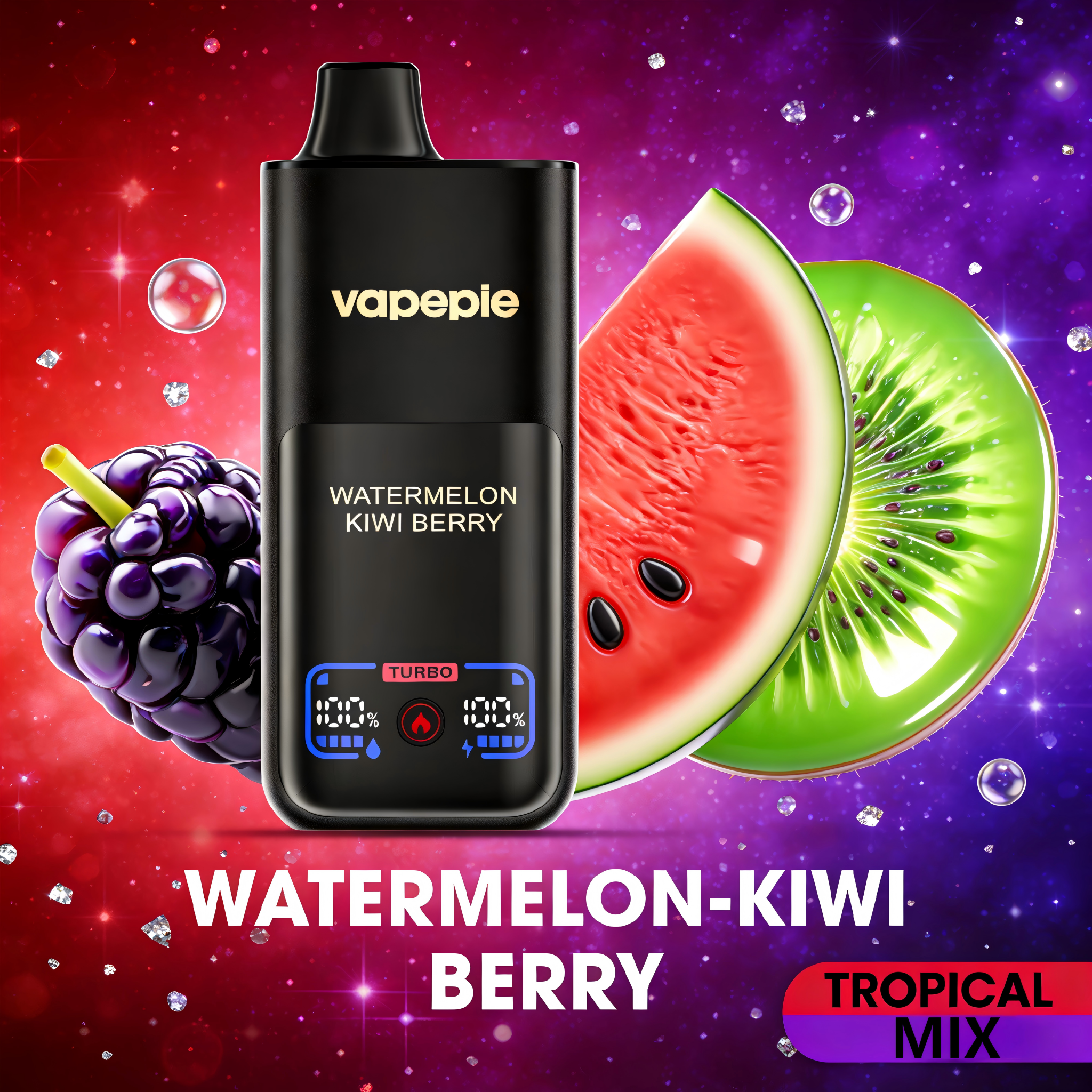 VAPEPIE Watermelon Kiwi Berry Vape 70000 Puffs