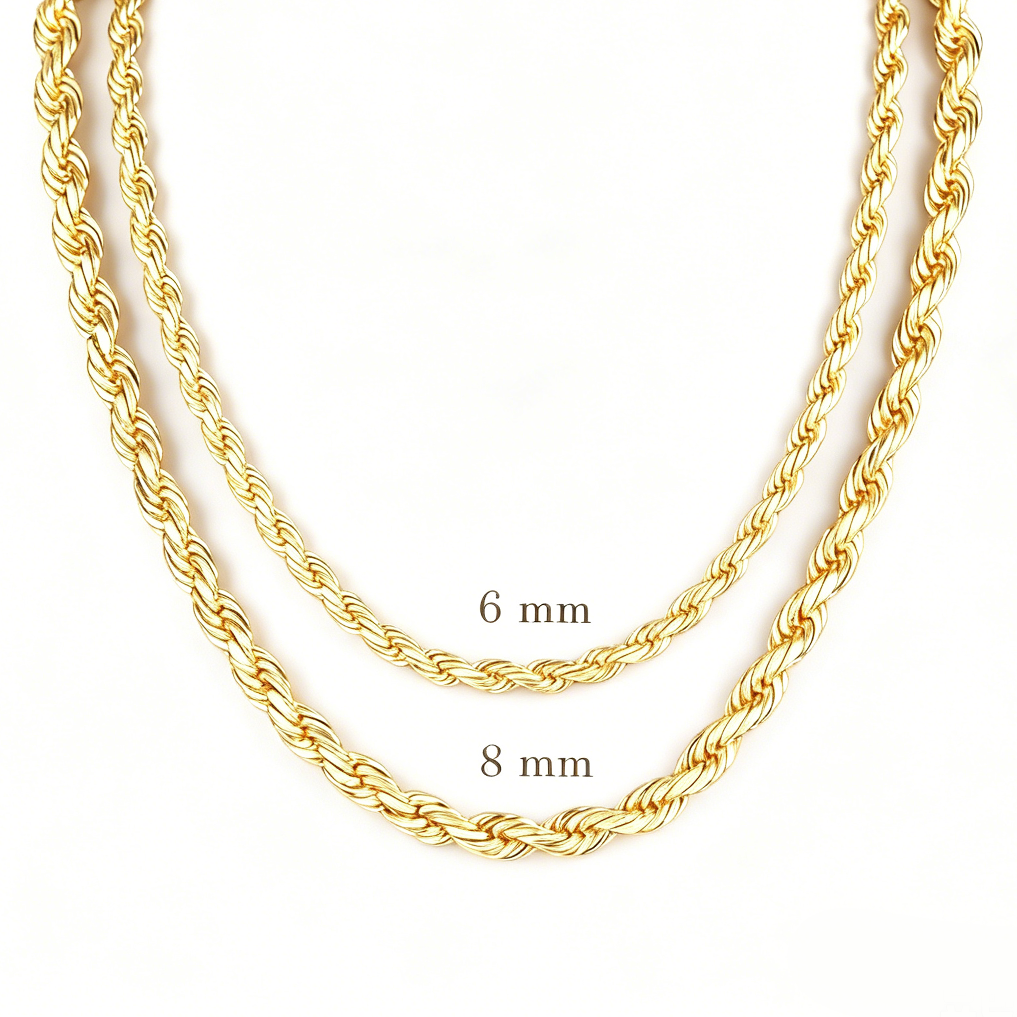 Gold Plated Rope Chain Necklace