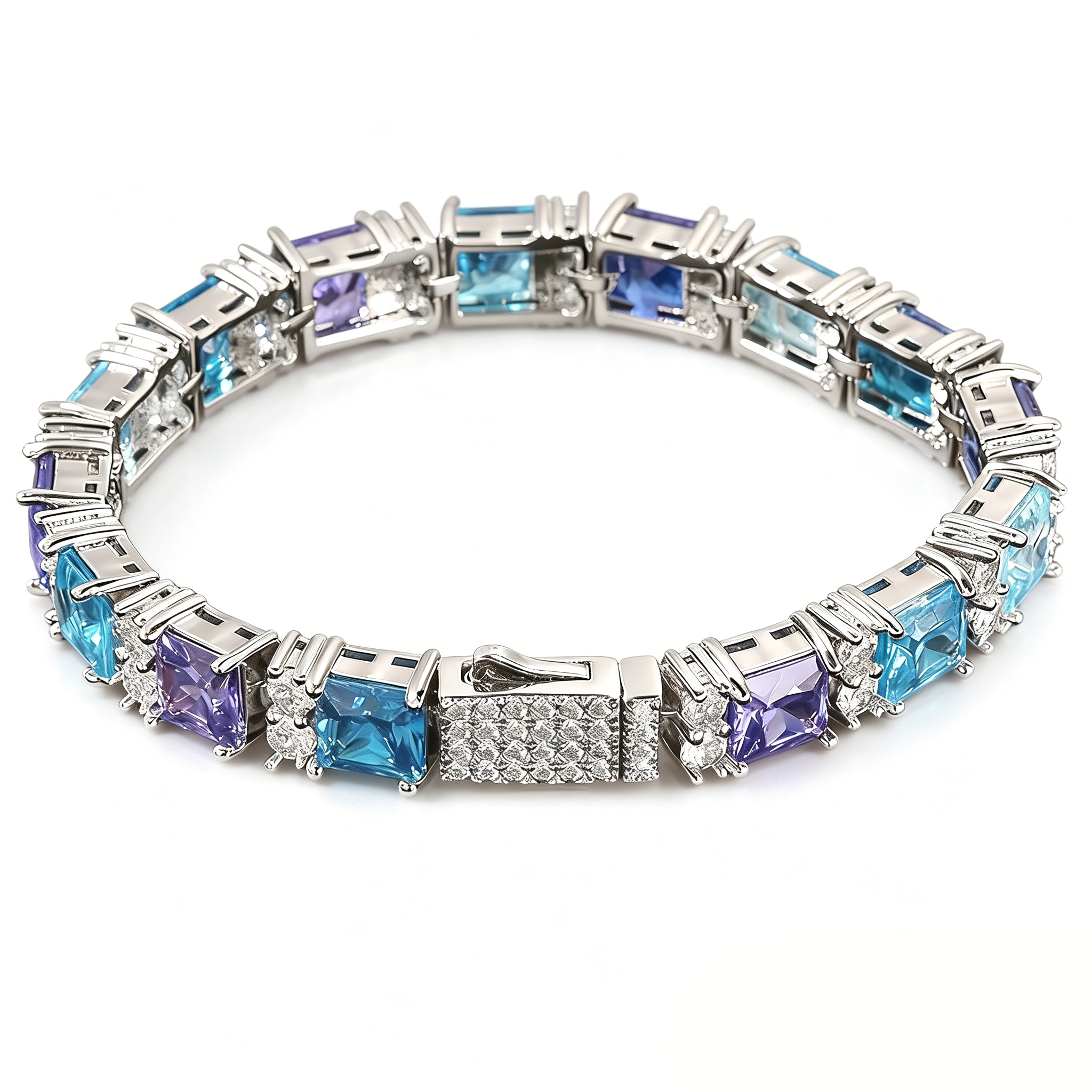 Blue Purple Ombre Tennis Bracelet