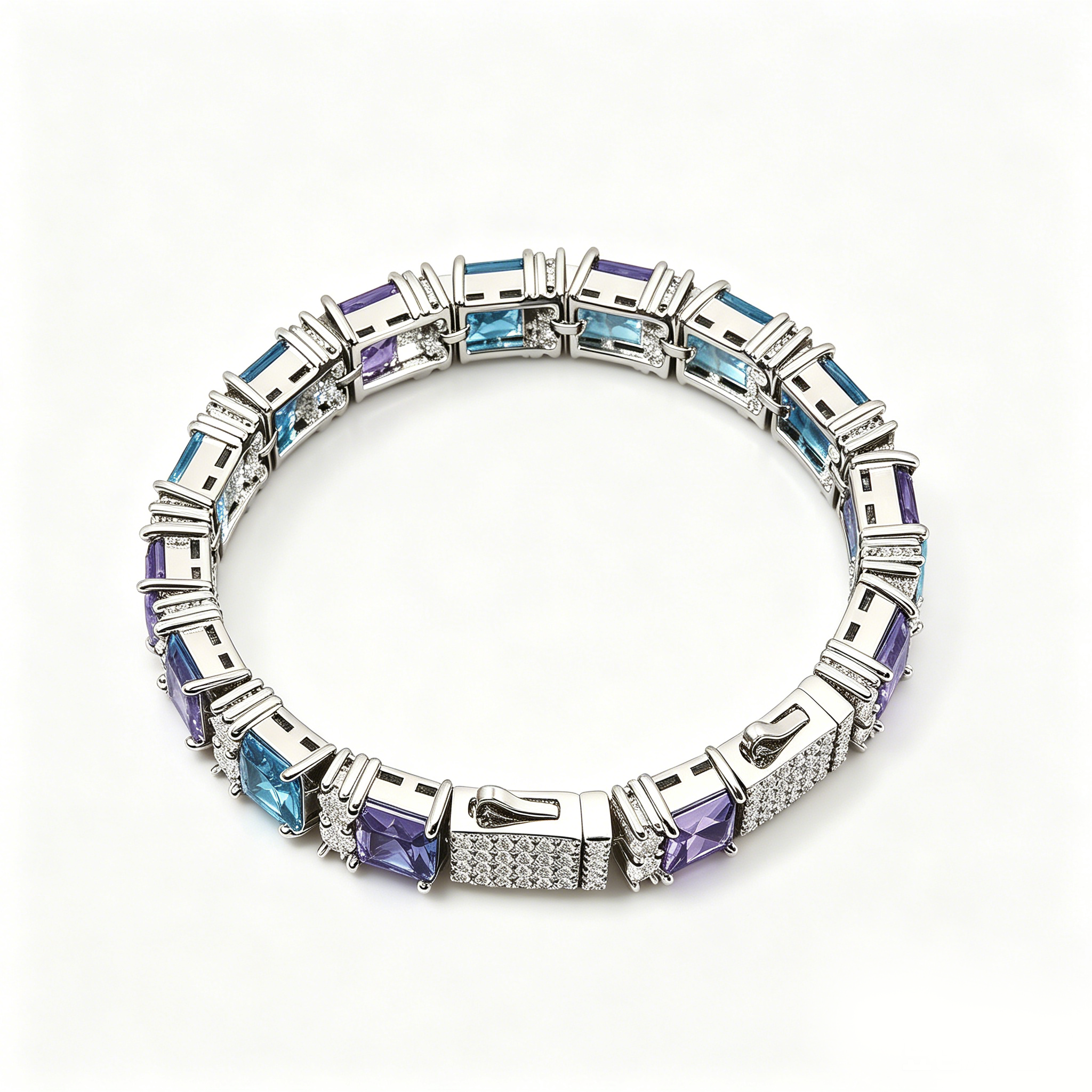 Blue Purple Ombre Tennis Bracelet