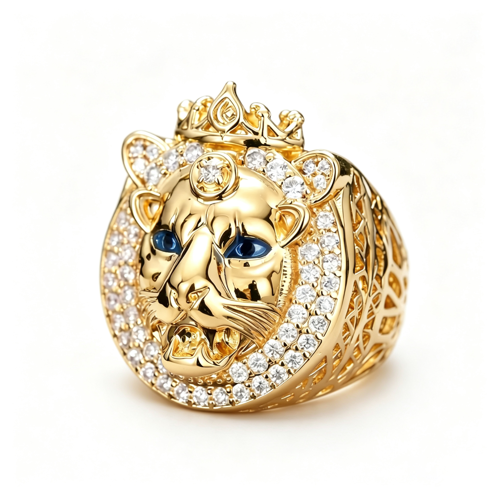 Royal King Lion Iced Out Ring