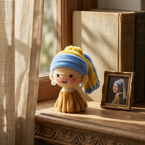 🎨 DIY Pipe Cleaner "Girl with a Pearl Earring" Kit