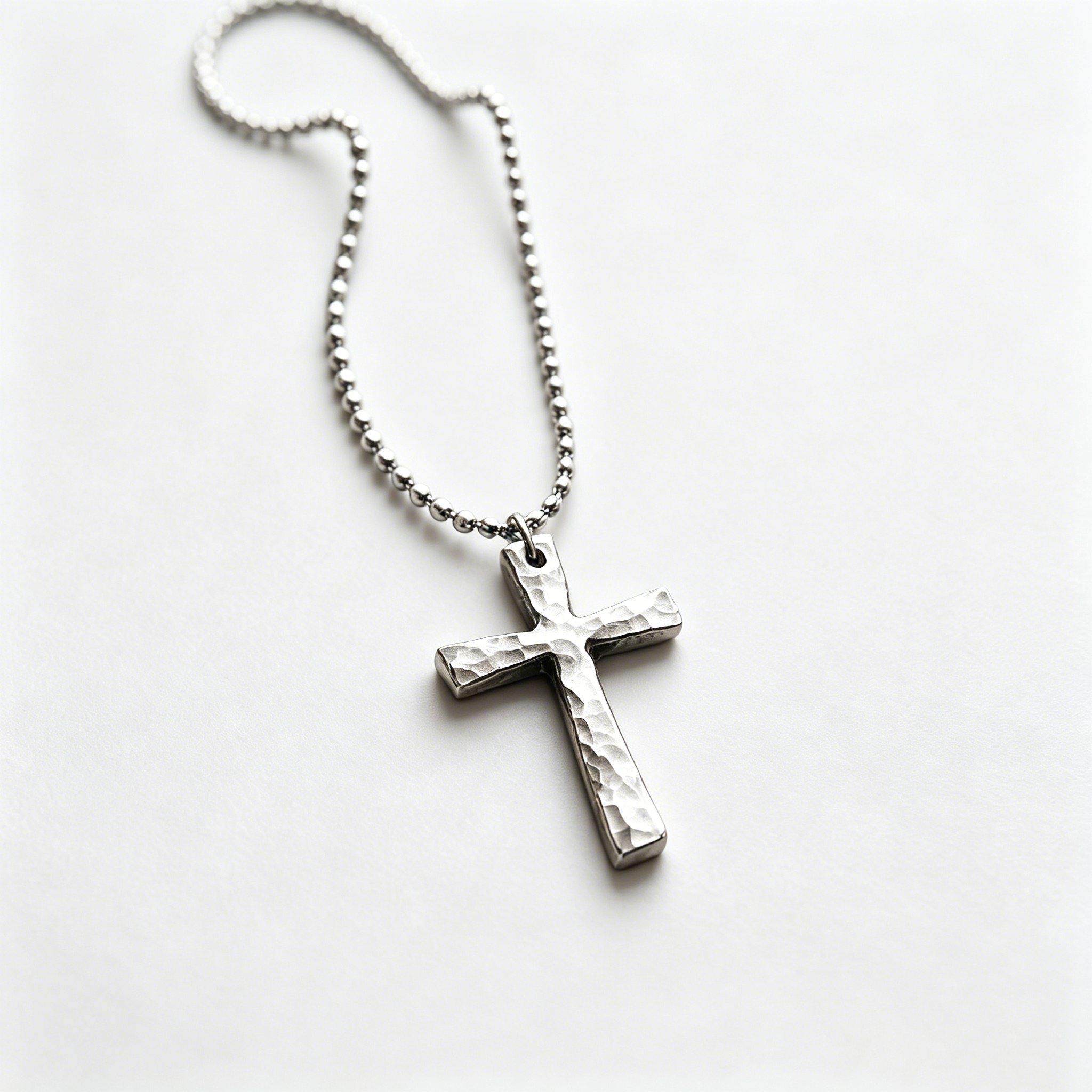 Hammered Cross Necklace