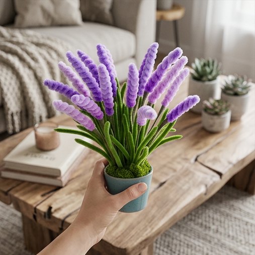 🪻 DIY Pipe Cleaner Lavender Potted Plant Kit
