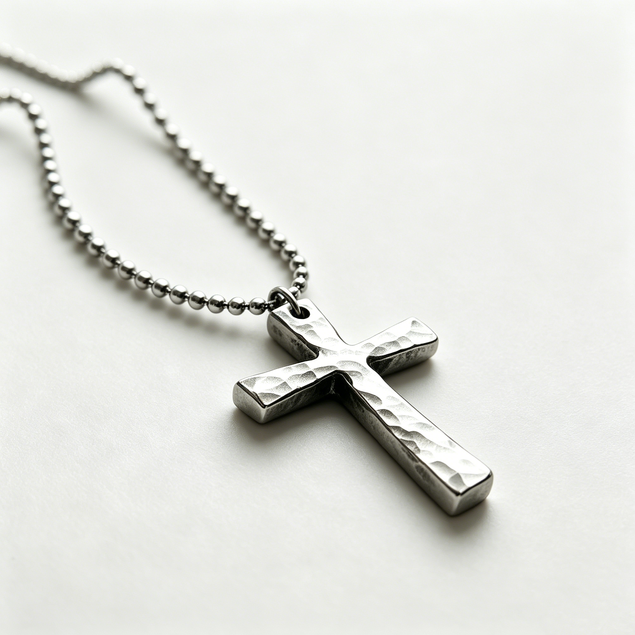 Hammered Cross Necklace