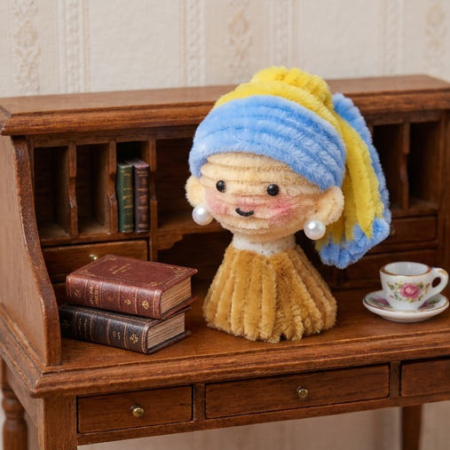 🎨 DIY Pipe Cleaner "Girl with a Pearl Earring" Kit