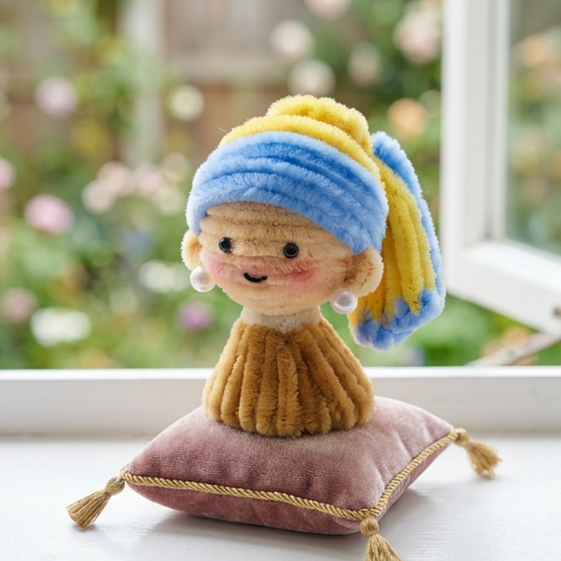 🎨 DIY Pipe Cleaner "Girl with a Pearl Earring" Kit