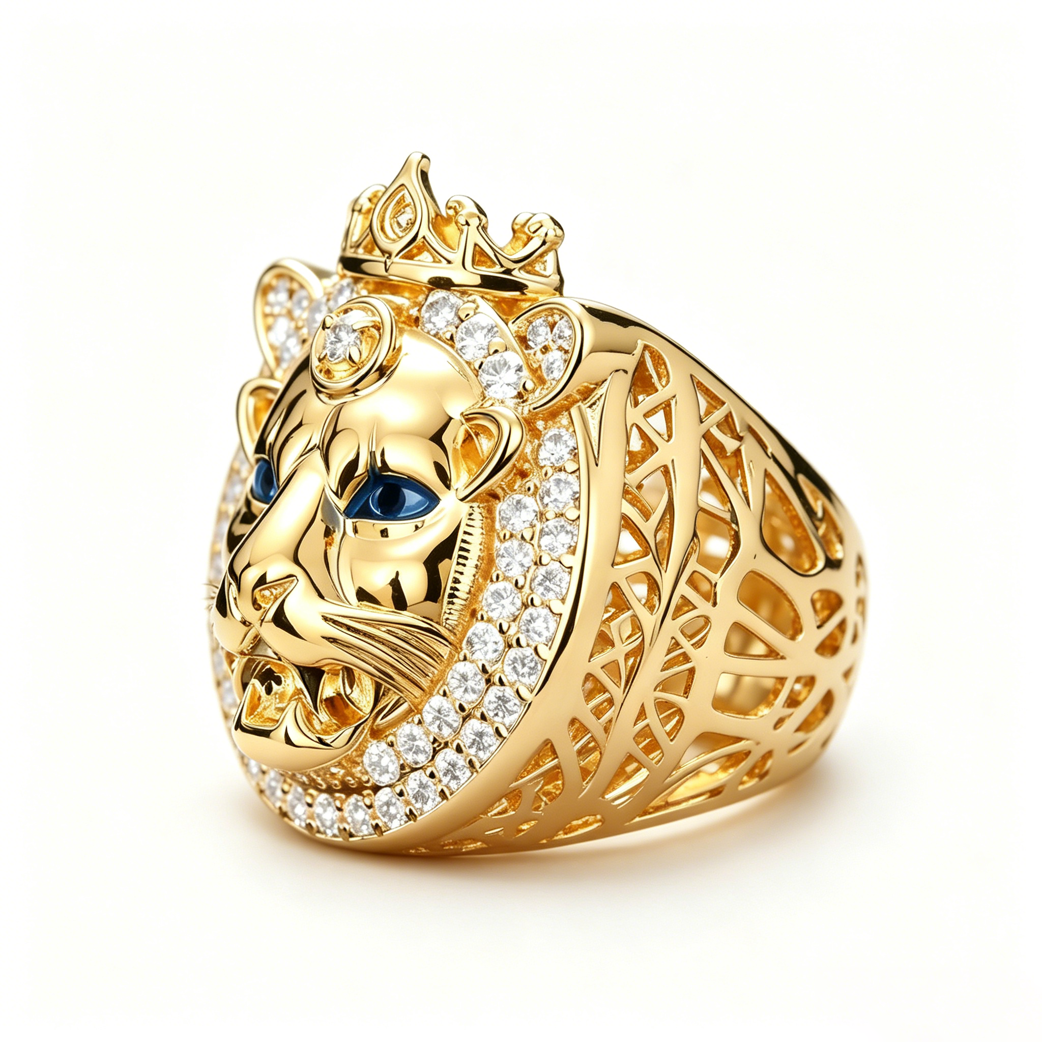 Royal King Lion Iced Out Ring