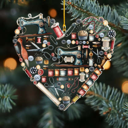 Heart-Shaped Sewing Christmas Ornament