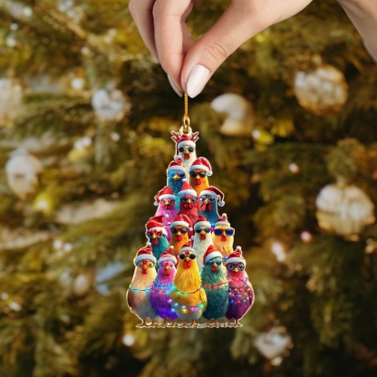 Chicken in sunglasses Ornaments