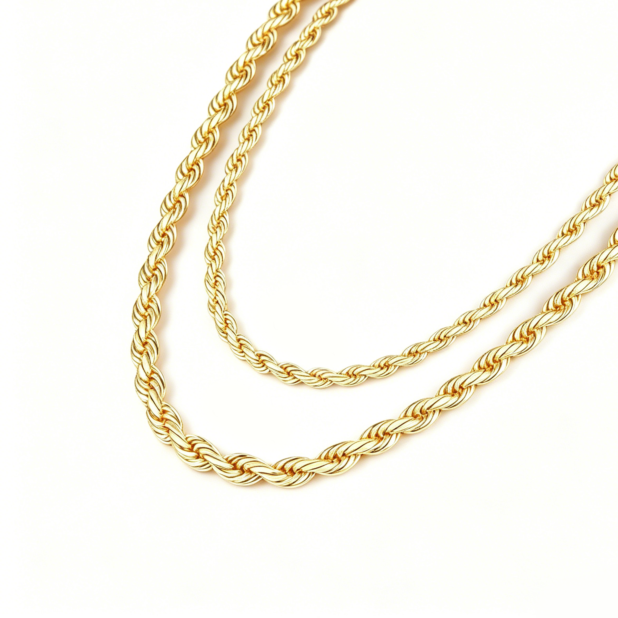 Gold Plated Rope Chain Necklace