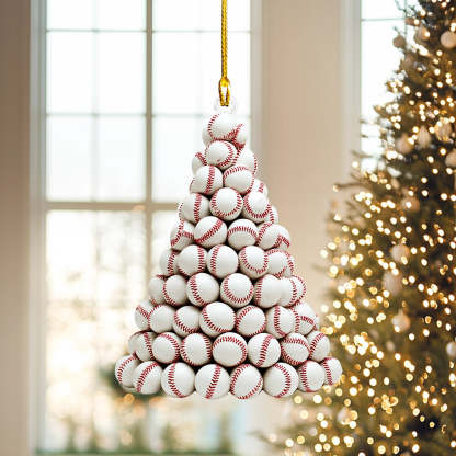 Twinkle Baseball Pinetree Ornament