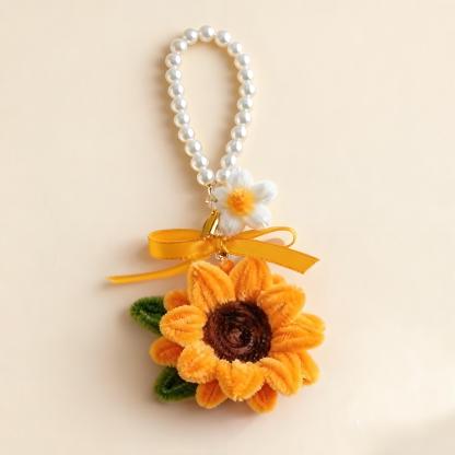 🌻 DIY Pipe Cleaner Sunflower Pearl Charm Kit