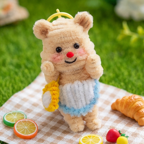 🧸 DIY Pipe Cleaner Picnic Bear Charm Kit
