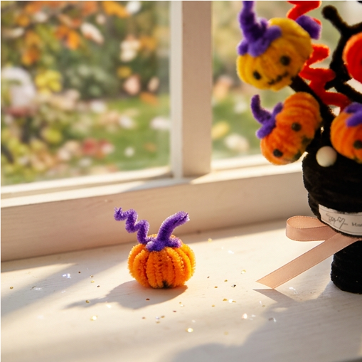 🎃 DIY Pipe Cleaner Halloween Pumpkin Kit